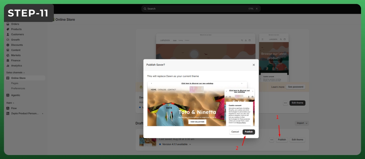 Step 11 publish and launch your Shopify website after final checks