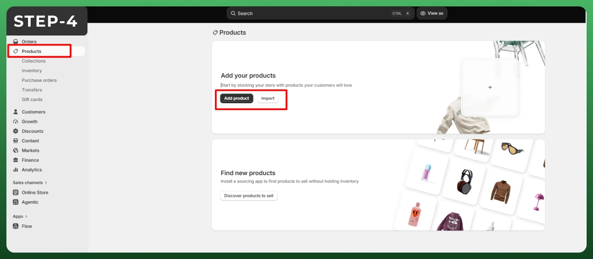 Step 4 add products to your Shopify website with product details and images