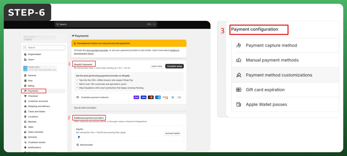 Step 6 configure Shopify payment methods for your online store