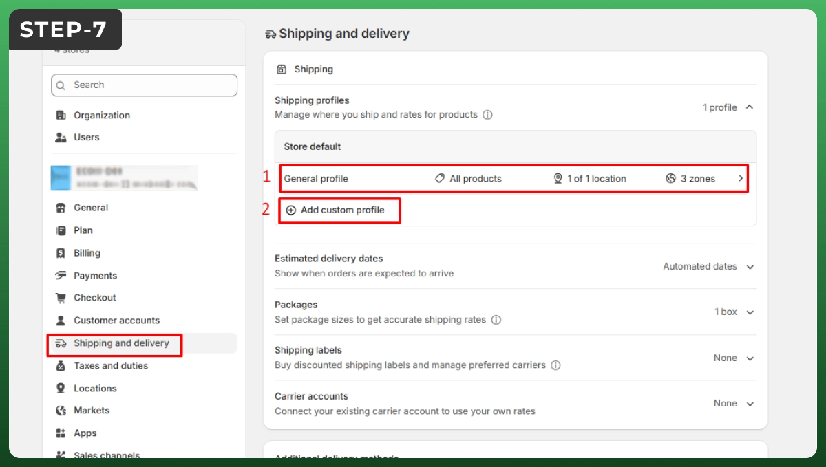 Step 7 configure shipping settings on your Shopify website