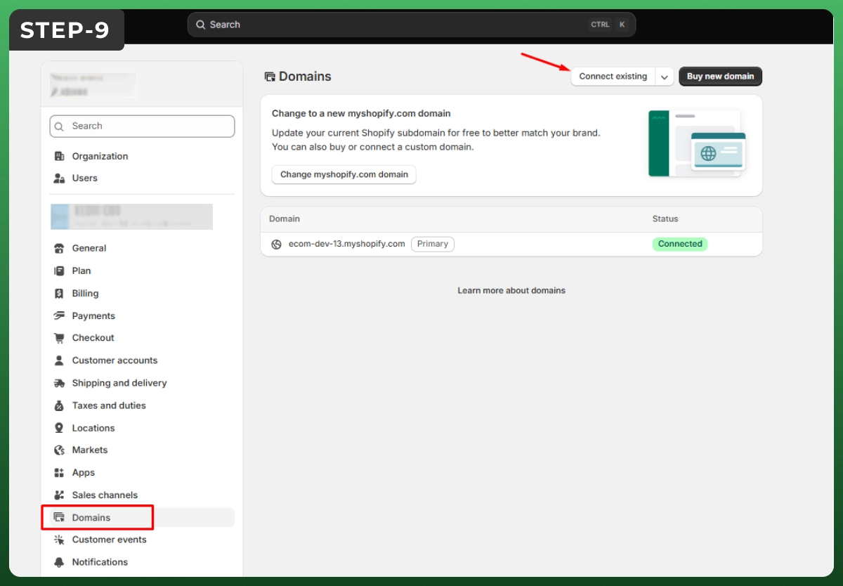Step 9 connect a custom domain to your Shopify website