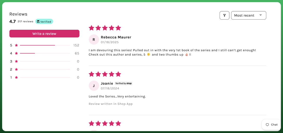Customer review section displaying a 4.5-star rating, review distribution, and verified customer feedback.