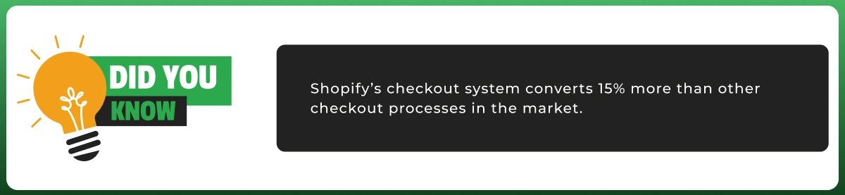 Shopify checkout conversion comparison highlighting its reported higher conversion performance
