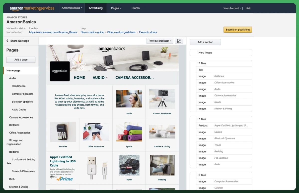 Amazon Brand Store for Amazon Brand Registry sellers
