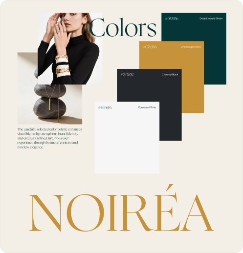Luxury brand visual identity with typography and color palette