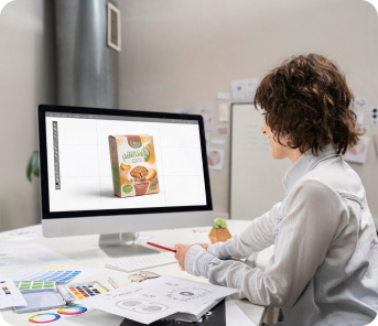 Designer creating packaging and product artwork