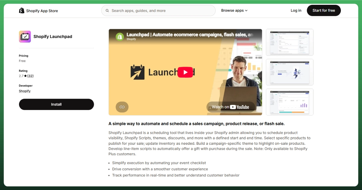 Shopify Plus Launchpad for automating ecommerce campaigns and product launches