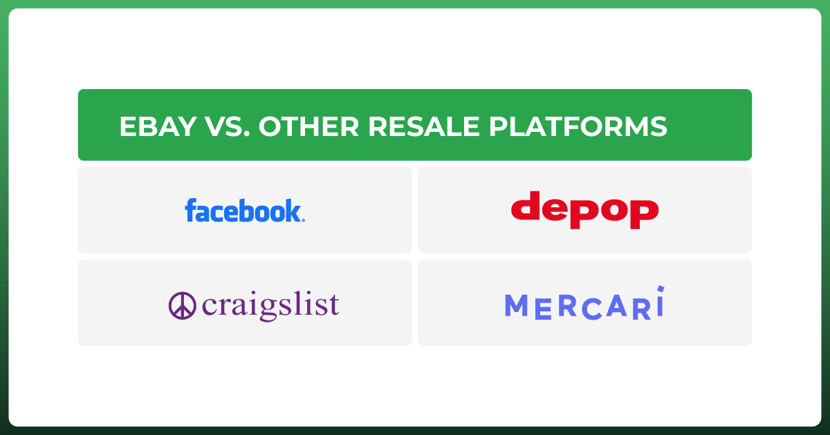 Comparison of eBay with Facebook Marketplace, Depop, Craigslist, and Mercari for selling used items online