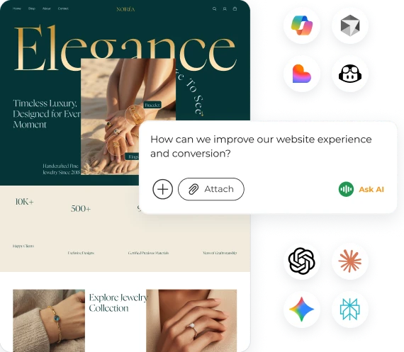 Modern website design interface